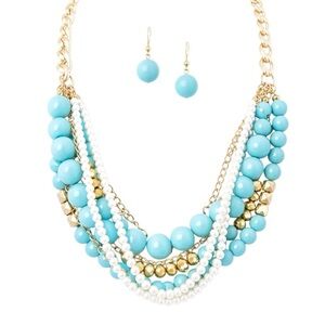 Twisted Layered Bead Statement Necklace